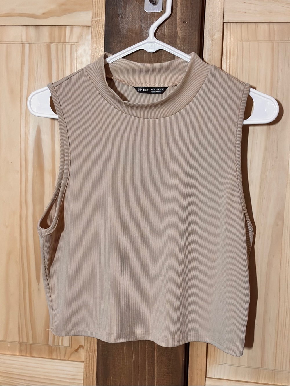 Cropped Ribbed Tank Top - Taupe